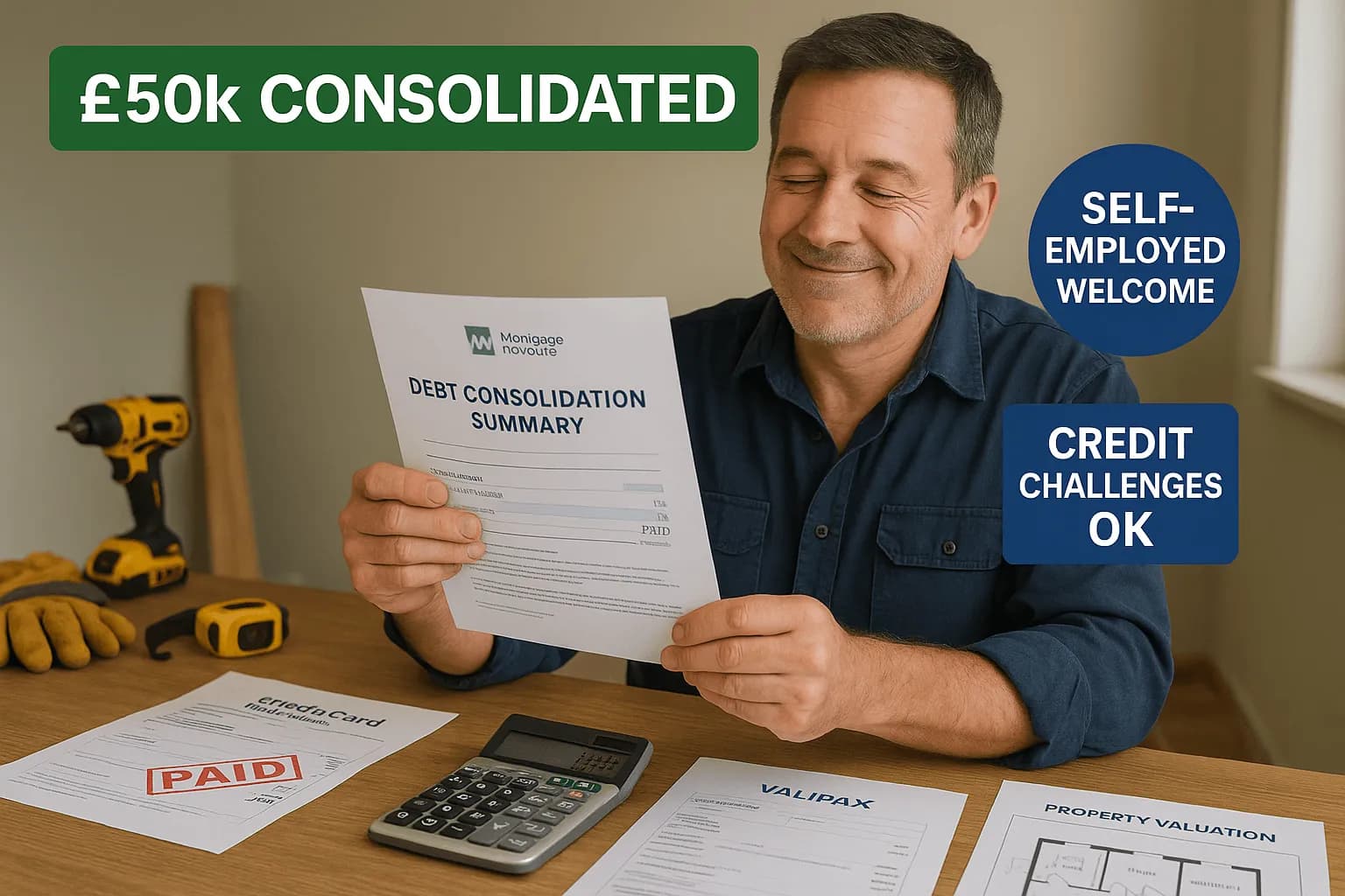 Debt Consolidation Mortgage: How a Self-Employed Tradesman Reduced His Monthly Outgoings