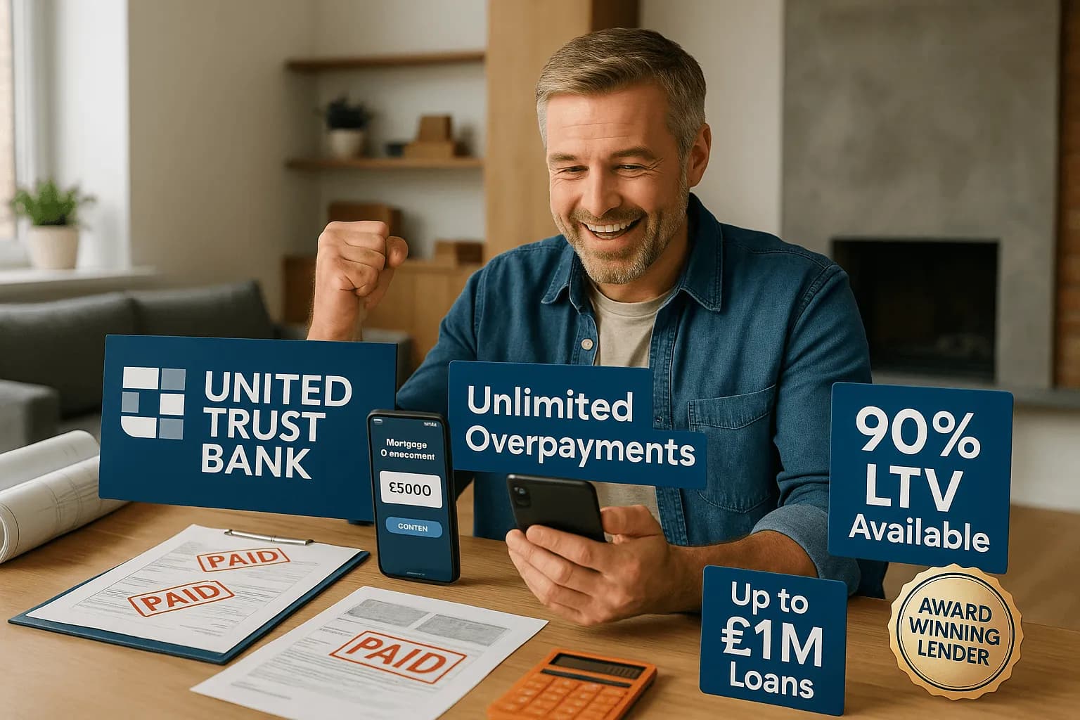 United Trust Bank Strengthens Second Charge Mortgages with Unlimited Overpayments and Enhanced Flexibility